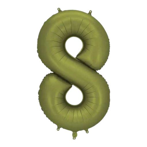 Picture of FOIL BALLOON NUMBER 8 OLIVE 34 INCH